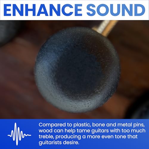 image for Crosby Slotted Pure Ebony Bridge Pins for 6 & 12 String Acoustic Guita