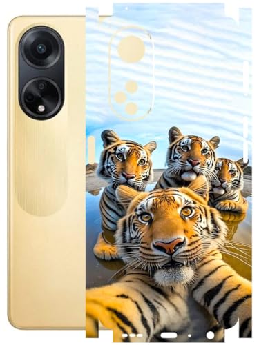 Image of AtOdds - Full Body Back Screen Guard Protector Film - Lamination Wrap Skin Sticker Compatible with Oppo F23 (5G) | Scratchproof Matte Finish (Selfie)