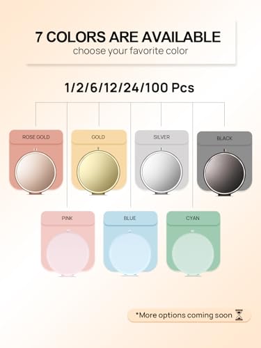 Compact Mirror for Purse, Double-Sided 1X/2X Magnifying Metal Pocket Makeup Mirrors(Round, Rose Gold) - Image 5