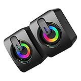 Mini haut-parleur filaire - la lumière LED colorée vous permet de profiter du jeu, petit caisson de basses