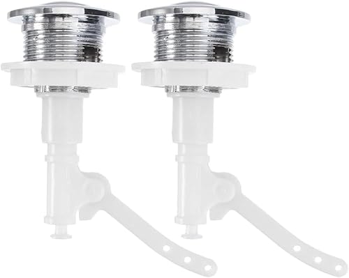 2 Pack Single Flush Valve Replacement Button,Toilet Tank Button,Single Push Flushing Toilet Buttons,Adjustable Toilet Water Tank Button Replacement Part