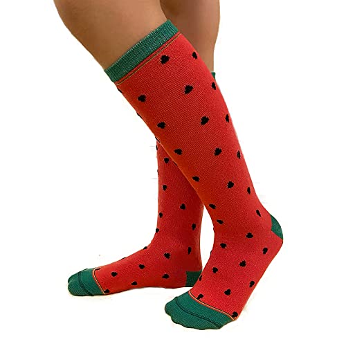 Meia Infantil 3/4 Jokenpô Colorida Kit 3 Pares Semente+Estrela+Bolinha Tamanho:P;Cor:Vermelho