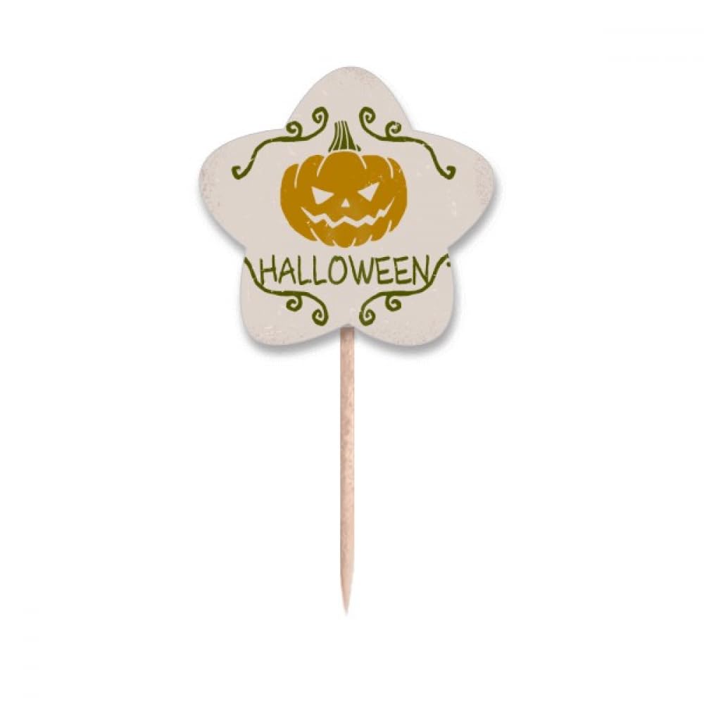Drapeaux étoiles Halloween citrouille en papier pour habiller vos cupcakes de fête