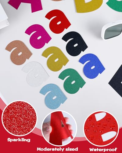 Image of 249 Pcs Glitter Bulletin Board Letters, Numbers and Punctuation 4 Inch | Cut Out Letters for Bulletin Board Decorations, Poster Board Letters Alphabet Cutouts for Classroom Wall Decor (Red)