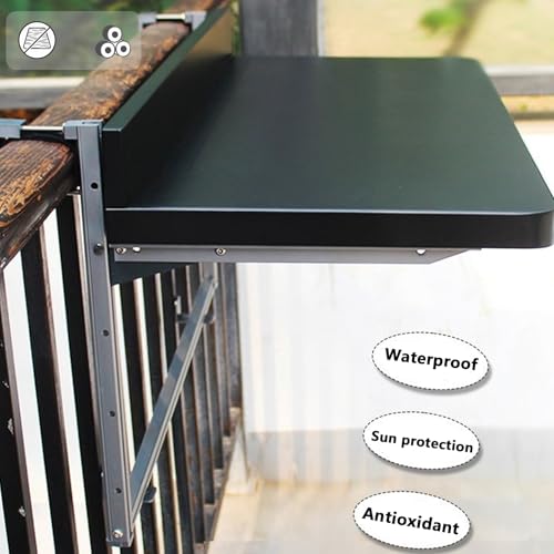 Mesa barandilla balcón plegable para ganar espacio en terrazas pequeñas 5