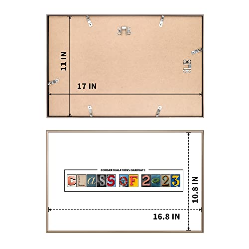 Lavie Home 11X17 Picture Frame Bronze Aluminum, Class Of 2023 Graduation Signable Picture Frame Wall Mounting, Best Gifts Guest Book Graduation Decorations To Her, Him #TOP6