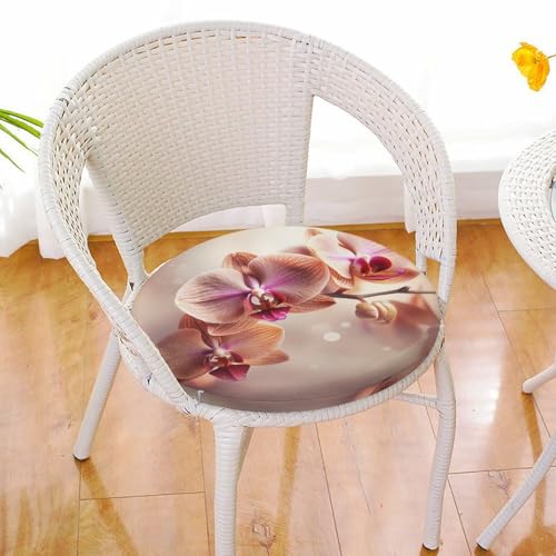 Coussin de chaise rond de luxe en mousse mémoire de forme orchidée