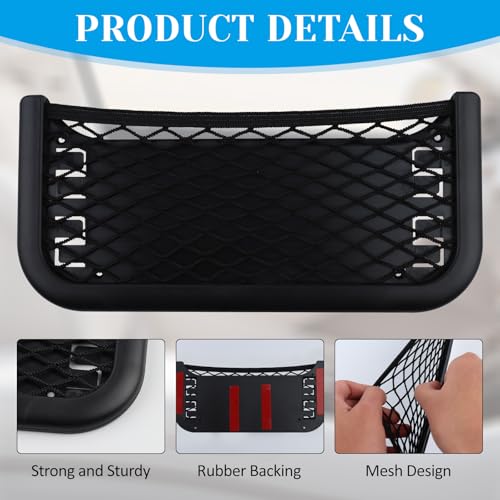 2 Stück Universelles Selbstklebend Elastisch Ablagenetz, Selbstklebendes Netztasche Auto mit Gummiband und Schrauben, Kofferraum Netztasche Auto für Sonnenbrille Telefon Führerschein