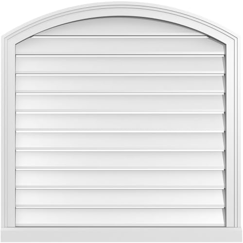 Ekena Millwork GVPAR34X3403SF Arch Top Surface Mount PVC Gable Vent, Factory Primed White