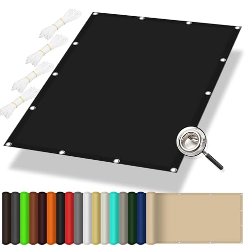 Voile d'ombrage Rectangulaire 160 x 200 cm, Protection Solaire, Coupe-Vent, Résistant à La Pluie, Anti UV, Respirante Toile Tendue Bache, pour Extérieur,...