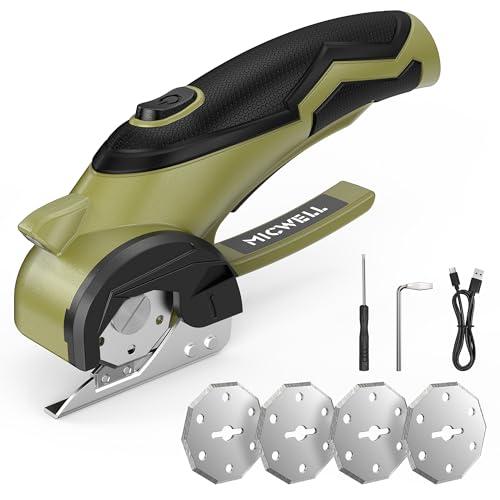 MICWELL Cordless Electric Shears - 4V Rechargeable Rotary Cutter
