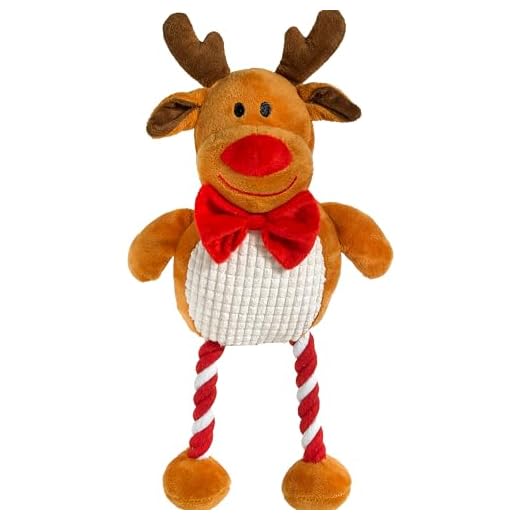 Fun Christmas Dog Toy Reindeer for Playtime