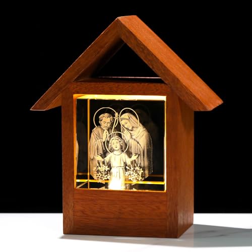 Ornalrist Holy Family Christian Gifts for Women 3D Engraved Wooden
