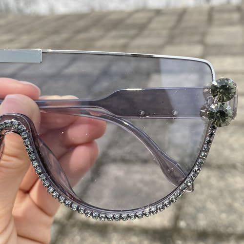 Image of Oversized Sunglasses Women Men Luxury Big Frame Mask Glasses Goggle Flat Top Clear Eye Protection Glasses Shade UV400