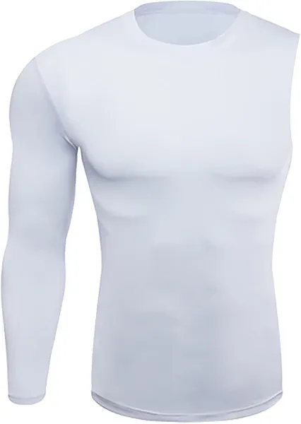 Compression Shirts for Men 1/2 Single Arm Single Long Sleeve Athletic Base Layer Undershirt Gear T Shirt for Basketball