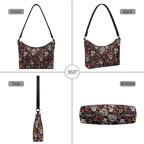 Shoulder Bag for Women, Mini Clutch Purse with Zipper Leather Hobo Bags, Waterproof Handbag for Shopping4