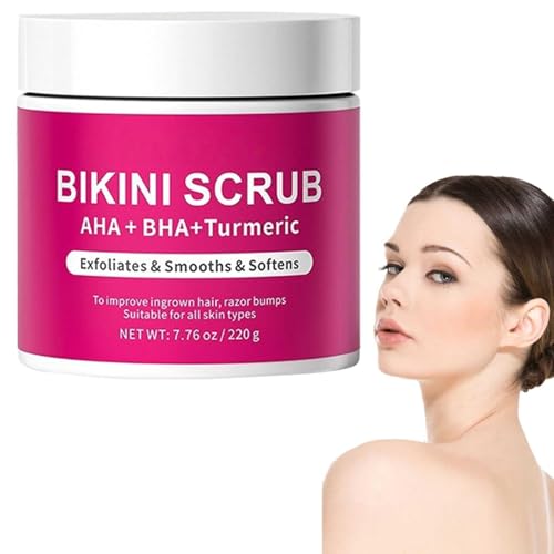 Exfoliante Para El Área Del Bikini,Exfoliante Corporal Alisador De La Piel, Exfoliante Hidratante Para Hombres Y Mujeres, Muslos Y Zonas Íntimas.Nutre En Profundidad Y Suaviza La Piel Seca.220 G