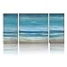 3Hdeko - Abstract Coastal Ocean Wall Art Beach Picture Teal Blue Seascape Painting Extra Large Turquoise Canvas Print for Living Room Bedroom Office Decor, Ready to Hang