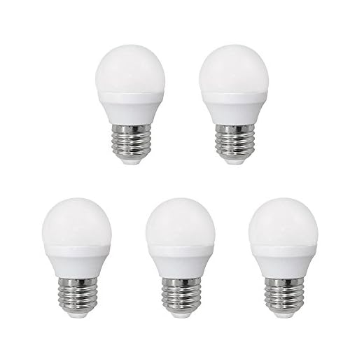 A2BC LED Lighting, Bombilla Esférica con Luz Calida, 6 W, Paquete de 5