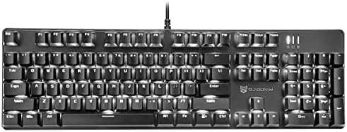 Merdia Mechanical Keyboard Gaming Keyboard with Brown Switch Wired 6 Colors Led Backlit Keyboard Full Size 104 Keys US Layout (Black)