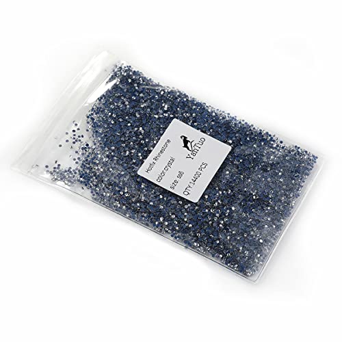 yantuo Clear Crystal hotfix Rhinestones ss6 14400 pcs,100 Gross 2mm Glass Rhinestone Strass for Garment,Clothing,t-Shirt