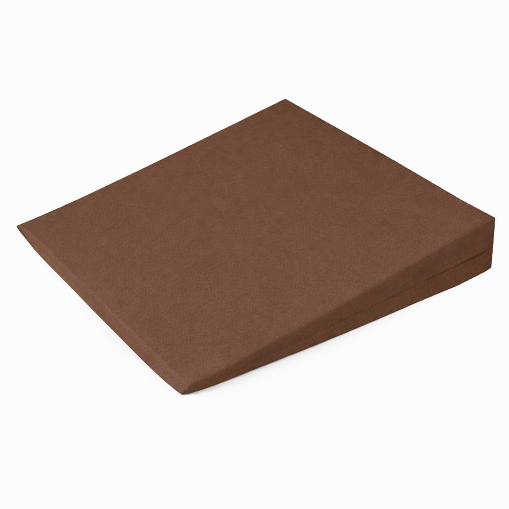 Brillars 11 Degree Wedge Seat Pillow for Back Pain Relief & Posture Support – Ideal for Comfort During Long Sitting Periods – 37x37x9cm (Brown)