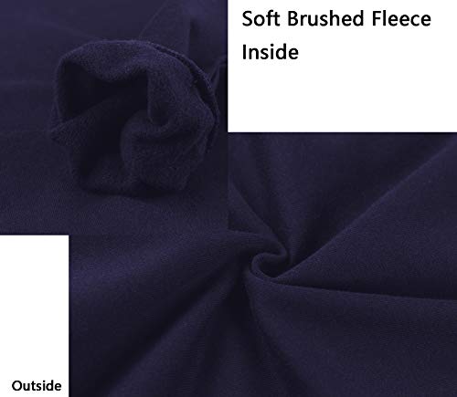 Betterchic Women's Casual Hooded Sweatshirt Soft Brushed Fleece Pullover Hoodie (Navy,L #TOP3