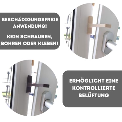 Quality Collection | Fensterfeststeller für Kippfenster | Fensterstopper | 4er-Set | Weiß | Robuste Sicherung für Kippfenster | Einfache stabile Montage | Ideal für Zuhause und Büro