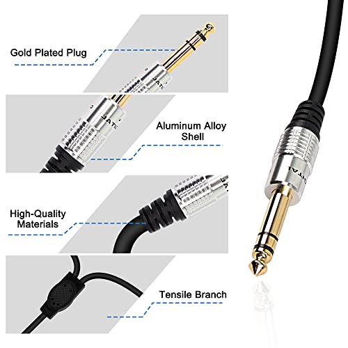 MEIRIYFA 3.5mm 1/8 TRS Stereo Female to Dual 6.35mm 1/4 TRS Male Y Splitter Cable - Image 3