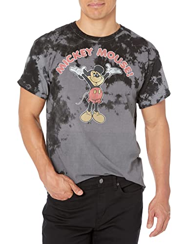 T-shirt Mickey Disney rétro pour homme en coton noir taille S
