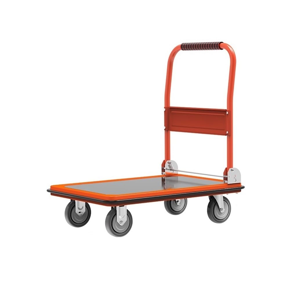 Handcart Cart Household Trolley Transporter Lightweight Flatbed Silent Foldable Express Delivery Trailer(S)