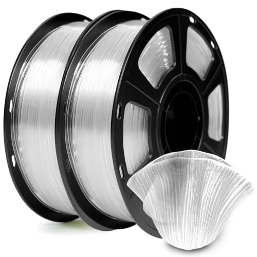 GIANTARM PETG Filament 1.75 mm 3D Printer 2 kg Spool, 2 Pieces, Transparent