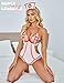 Avidlove Sexy Nurse Lingerie for Women Roleplay Lingerie Bodysuit Nurse Cosplay Outfits White XX-Large