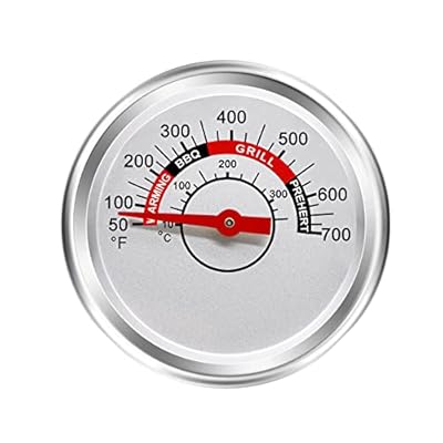 Hiorucet Grill Thermometer Heat Indicator Replacement for Weber, Charbroil, Brinkmann, Nexgrill, Jenn-Air, Kenmore, 2 3/8 Inch Smoker Temperature Gauge for Weber Genesis II E-310, Brinkmann 810-3660-S
