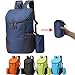 AUUEYY Portable Foldable Backpack Folding Mountaineering Bag, Ultralight Outdoor Cycling Rucksack, Travel Hiking Knapsack (Black)