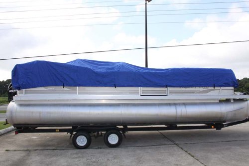 Vortex *Blue* 20' Ultra 3 Pontoon/Deck Boat Cover, Has Elastic And Straps, Fits 18'1" To 19' To 20' Ft Long, And Up To 102" Beam #TOP1