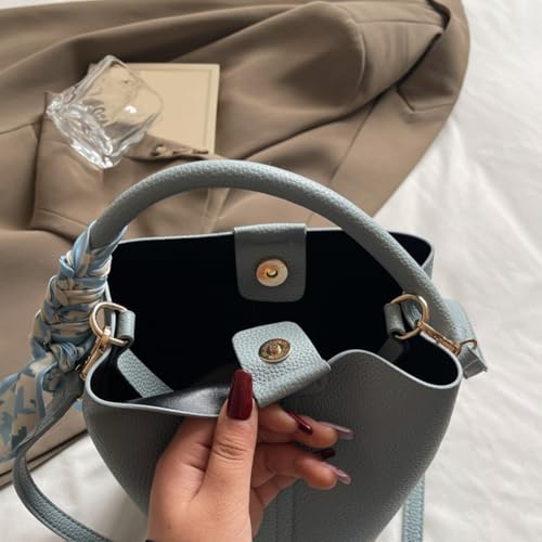 Bucket Bags for Women Small Crossbody Bag Faux Leather Top Handle Bag Trendy Satchel Purse4