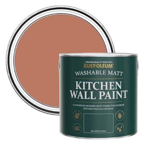Rust-Oleum Red Washable Kitchen Wall Paint in Matt Finish - Siena 2.5L