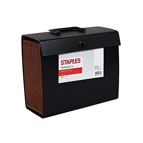 Staples Vertical Case File, Letter Size, Upright Expanding Organizer, Durable Black Construction