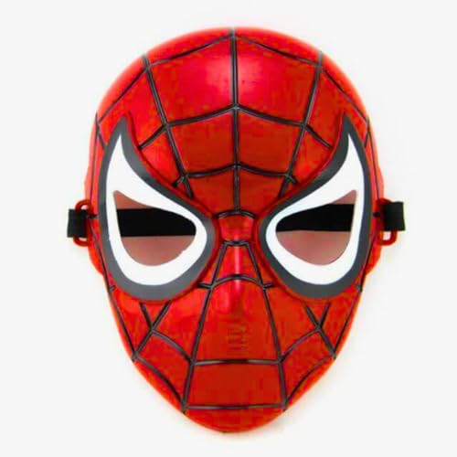 Image of Wanna Party Spider Web Superhero Mask for Kids, Red Web Theme Face Mask for Birthday Party, Fancy Dress, Role Play, Costume Party, Return Gifts & Superhero Theme Party Supplies