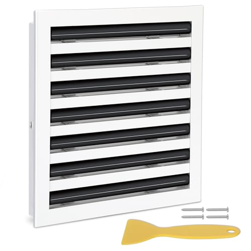 14x14 Modern AC Vent Cover Decorative White Air Vent (Duct Opening Cutout) All Aluminium Standard Linear Slot Diffuser Low Noise - Register Grille for Ceiling Walls & Floors