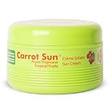 Carrot Sun Tanning Accelerator – 350ml Tropical Fruits Tanning Gel – Natural Extract Dark Tanning Lotion for All Skin Types – Tan Lotion with Tropical Fruits for Even Beautiful Skin Coloring – SPF0