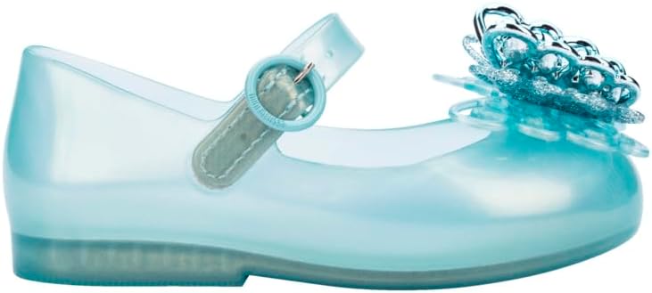 Melissa Mini Sweet Love Fly Ballet Flats for Babies, Pearly Blue, 6