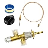 YANC Low Pressure LPG Propane Gas Fireplace Fire Pit Flame Failure Safety Control Valve Kit with 3/8' Flare Inlet & Outlet, Thermocouple Knob Switch, Seal Tape, Replacement Parts for Gas Grill, Heater