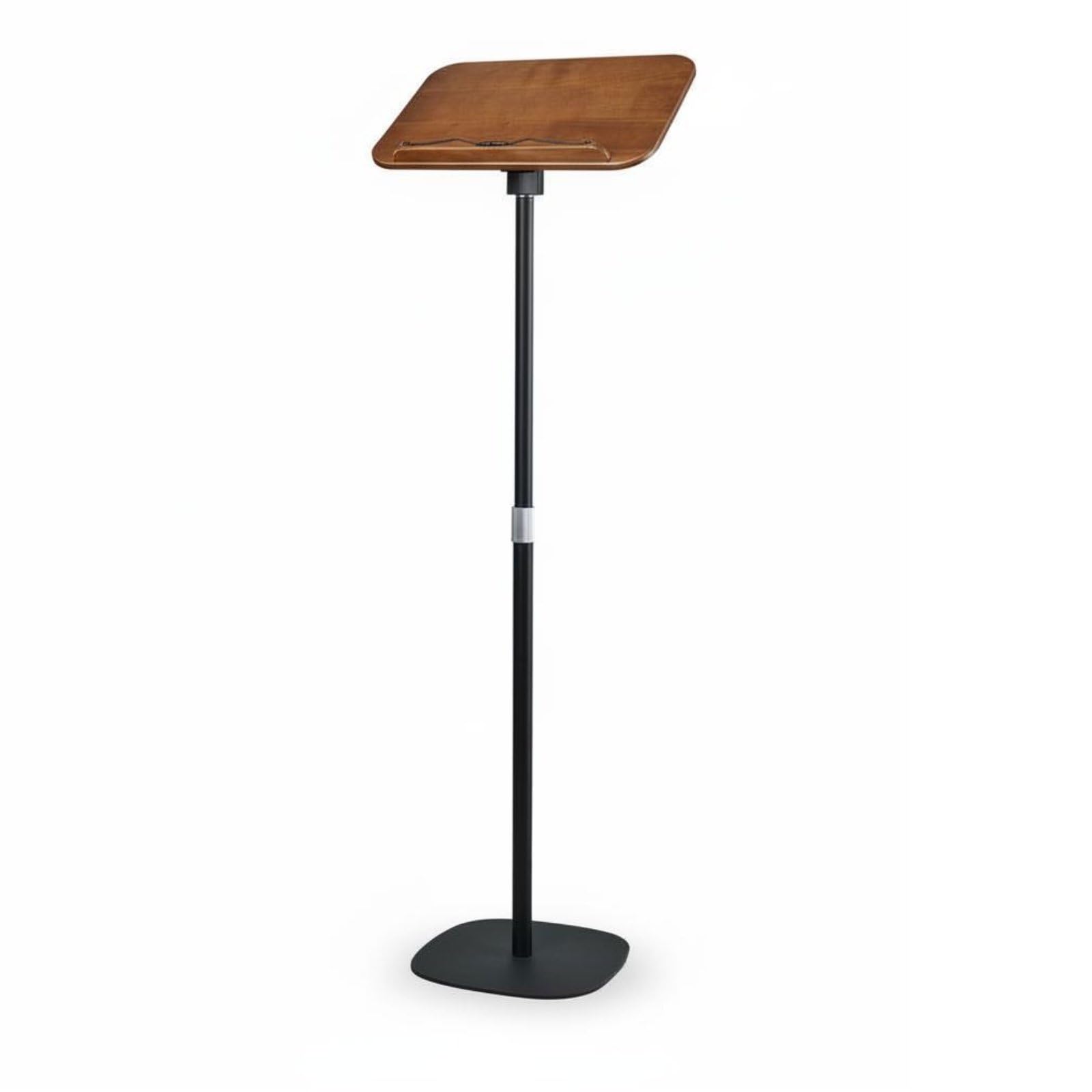 kowaku Atril de Lectura Ajustable Soporte de Libros Atril de Pie Portapartituras Estante de Lectura Combinación Madera y Acero, Soporte De Suelo Elevado, Ajustable De 50 Cm A 1.3 M
