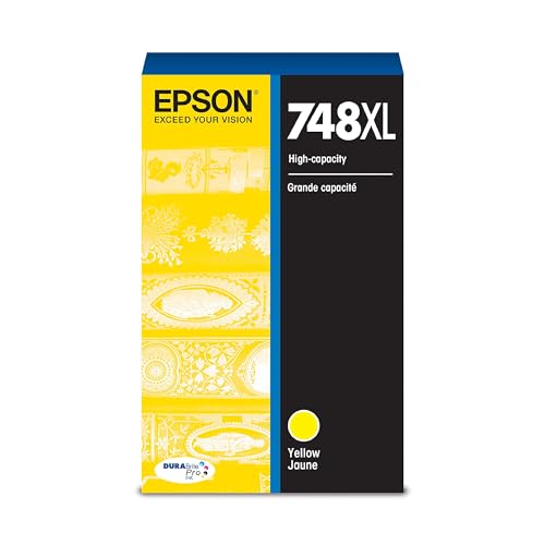 EPSON 748 DURABrite Pro Ink High Capacity Yellow Cartridge (T748XL420) Works with WorkForce WF-6530 WF-6530, 6590, 8590, 6090, 8090