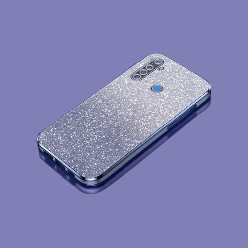 PAIXIKYZ Compatible con Realme 5 Pro Funda Suave Transparente Electropalada de TPU + Papel con Purpurina