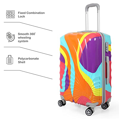 Image of Polo Class 2Pc Luggage Trolley Bag Set (24 /28 inch) - Multicolor