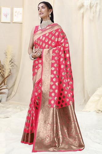 Image of MIRCHI FASHION Women Saree | Banarasi Silk Woven Design Daily Regular Use Sari with Blouse