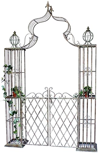 Rosenbogen mit Tür Dandibo aus Metall 275 x 170 cm für den Garten